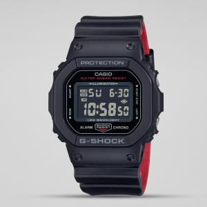 Casio G-Shock DW5600UHR-1DR Digital Day Date Dial Black Red Resin Band Watch New