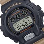 Casio G-Shock DW6900TU-1A5DR Black LED Day Date Digital Dial Beige Resin Band Watch New