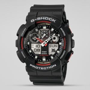 Casio G-SHOCK GA-100-1A4 Black Red LED Analog Digital Dial Resin Band Unisex Watch New