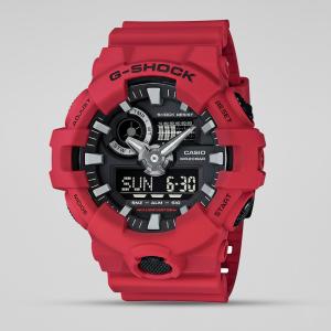 Casio G-SHOCK GA700-4A Black LED Analog Digital Dial Red Resin Band Unisex Watch New