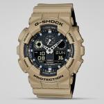 Casio G-SHOCK GA100L-8A Black LED Analog Digital Dial Beige Resin Band Man Watch New