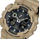 Casio G-SHOCK GA100L-8A Black LED Analog Digital Dial Beige Resin Band Man Watch New