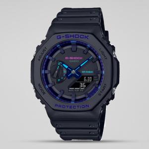 Casio G-SHOCK GA2100VB-1ADR Day LED Analog Digital Dial Black Resin Band Watch New