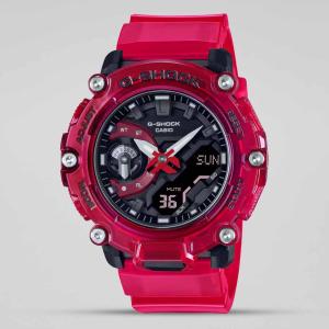 Casio G-SHOCK GA2200SKL-4ADR Day Window LED Black Analog Digital Dial Red Resin Band Watch New