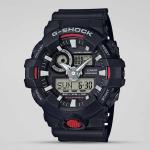 Casio G-SHOCK GA700-1ADR Black LED Analog Day Date Digital Dial Resin Band Watch New