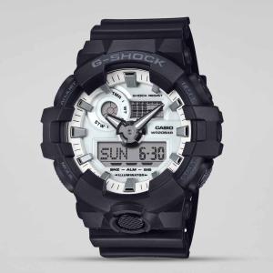 Casio G-SHOCK GA700WD-1ADR LED Analog Day Digital White Dial Black Resin Band Watch New