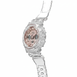 Casio G-SHOCK GMAS120SR-7A Rose Gold LED Day Date Analog Digital Dial Translucent Pink Resin Band Watch New