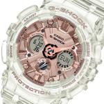 Casio G-SHOCK GMAS120SR-7A Rose Gold LED Day Date Analog Digital Dial Translucent Pink Resin Band Watch New
