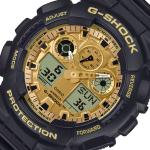 Casio G-Shock GA100GGB-1A9DR LED Day Date Display Gold Analog Digital Dial Black Resin Band Watch New