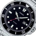 Casio G-Shock MDV107D-1A1 Black Analog Date Dial Silver Stainless-Steel Bracelet Watch New