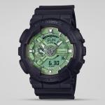 Casio G-SHOCK GA110CD-1A3DR LED Day Date Green Analog Digital Dial Black Resin Band Watch New