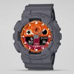 Casio G-Shock GA100FL-8ADR LED Day Date Display Orange Analog Digital Dial Grey Resin Band Watch New