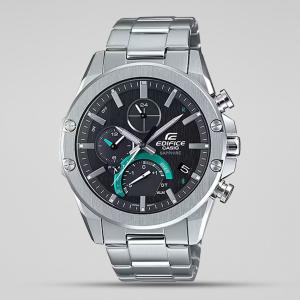 Casio G-Shock EQB1000D-1ADR Black Analog Date Window Dial Silver Stainless Steel Bracelet Watch New