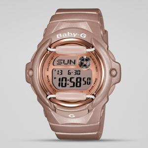 Casio Baby-G BG169G-4 Rose Gold LED Day Date Digital Dial Pink Resin Band Women's Watch New