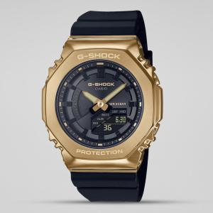 Casio G-Shock GMS2100GB-1A LED Day Date Analog Digital Dial Resin Band Black Gold Women's Watch New