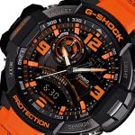 Casio G-Shock GA1000-4ADR LED Day Date Display Black Analog Digital Dial Orange Resin Band Watch New